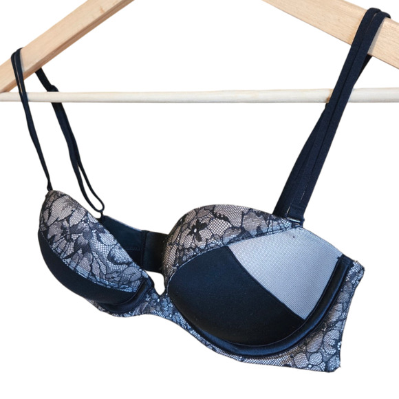 Victoria's Secret Very Sexy Multi-Way Optional Strap Bra Black Women's 32C - Picture 2 of 9